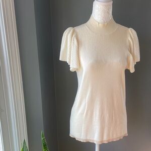 Nine West Cream Puff-Sleeve Knit Top